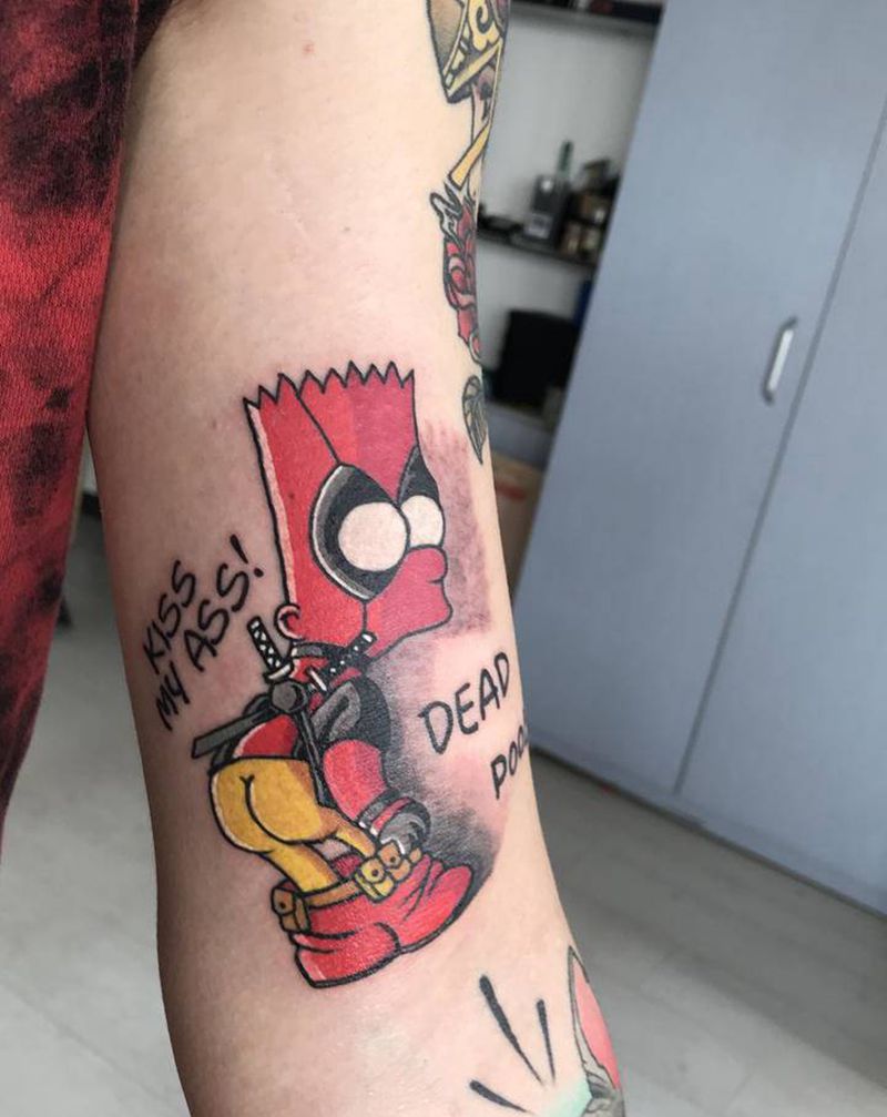 death pool纹身图片_手臂Old Schoololdschool纹身图案