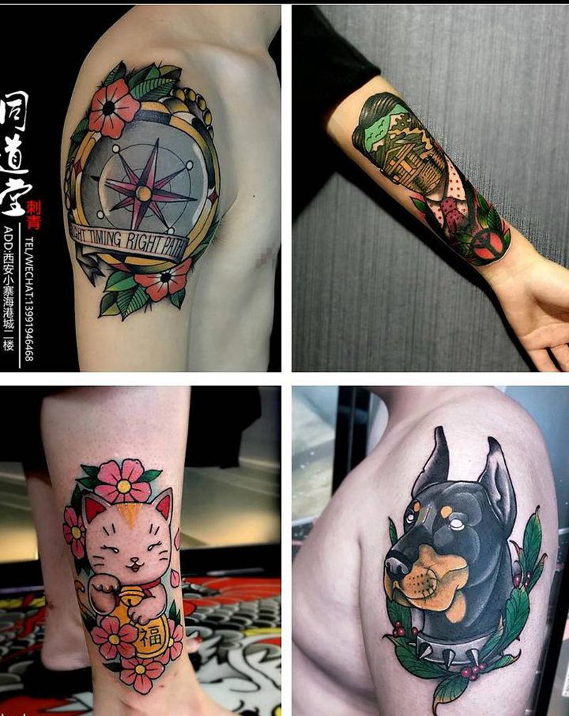 本店作品纹身图片_手臂Old SchoolNew School纹身图案