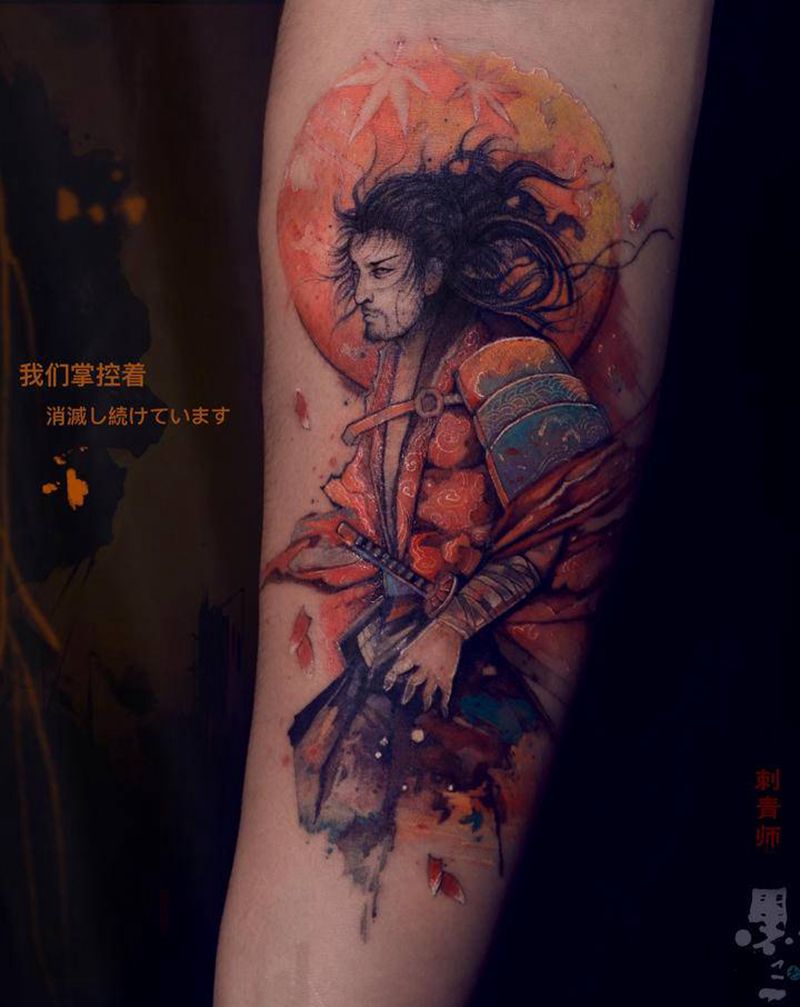 【掌控】纹身图片_手部水墨纹身图案