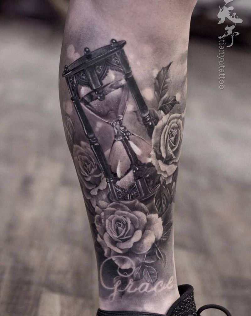 小腿写实作品 （天予刺青出品）纹身图片_腿部欧美写实纹身图案