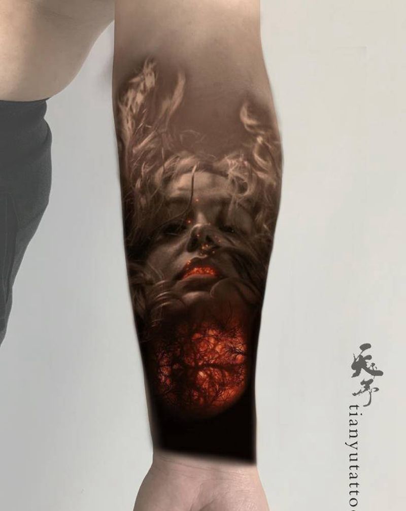 【手稿可约】写实风格手稿纹身图片_手臂纹身图案