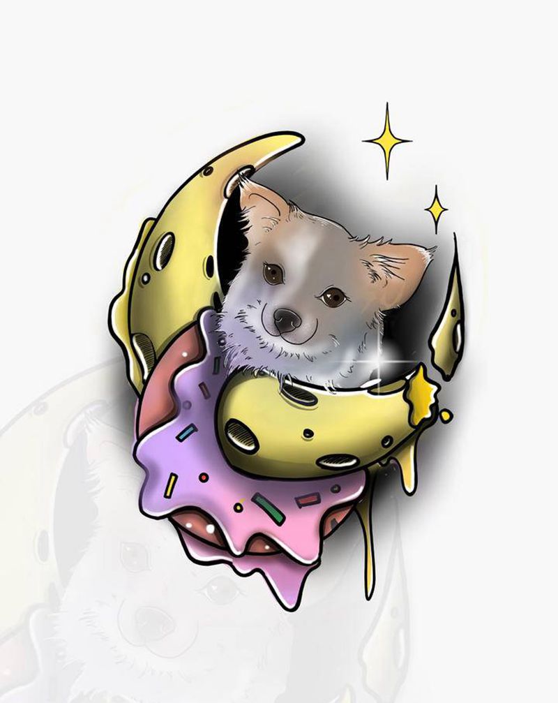 手稿定制纹身图片_New School纹身图案