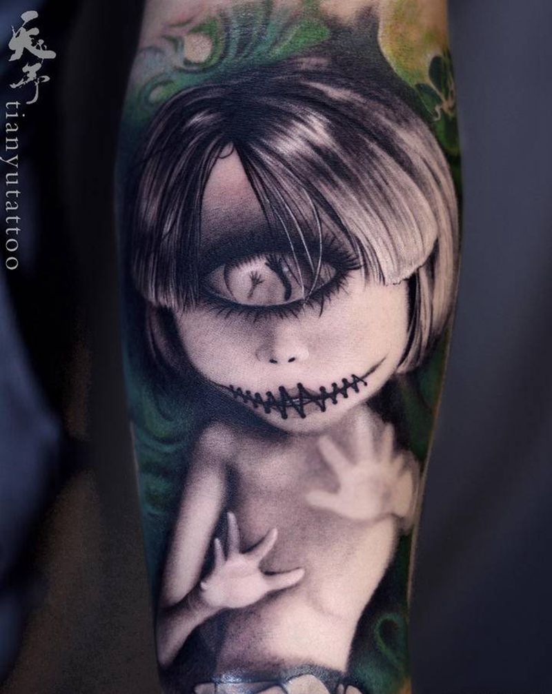 天予刺青 写实作品纹身图片_手臂欧美写实纹身图案