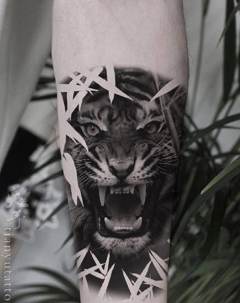 西安纹身|西安|天予刺青纹身图片_手臂欧美写实纹身图案