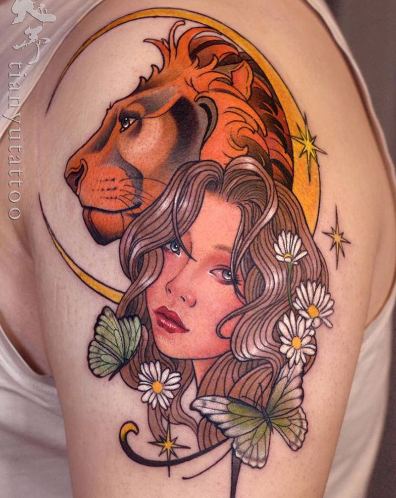 我愿生生世世守护着你❤️纹身图片_手臂New School纹身图案