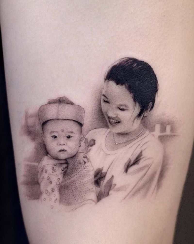 天予刺青作品纹身图片_手臂腰部几何欧美写实纹身图案