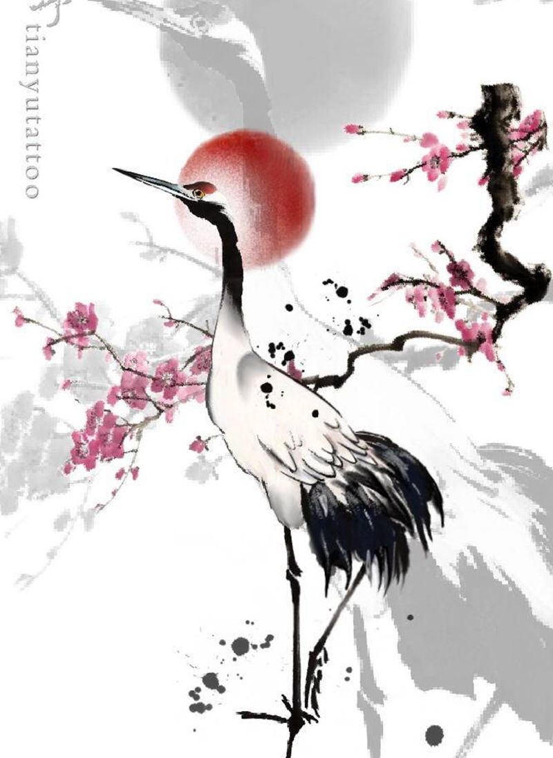 西安天予刺青手稿作品纹身图片_手臂腿部水墨纹身图案