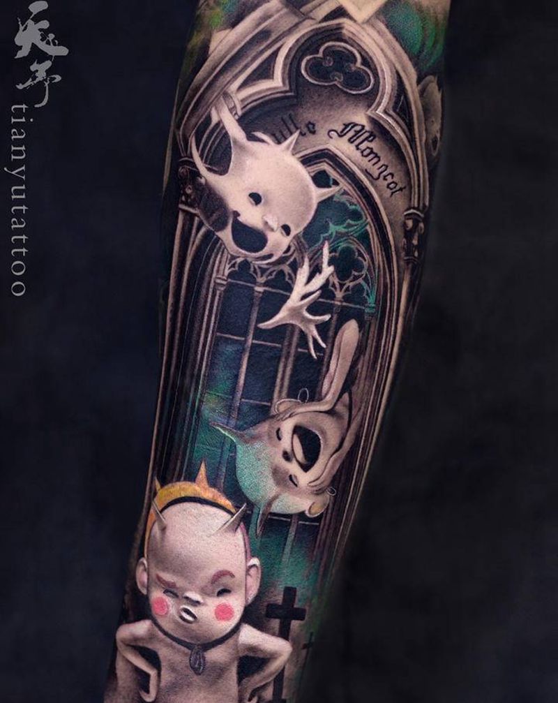 西安天予刺青作品纹身图片_手臂欧美写实纹身图案