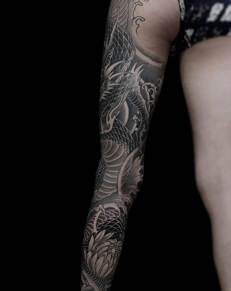 A纹身图片_手臂腿部欧美写实新传统纹身图案