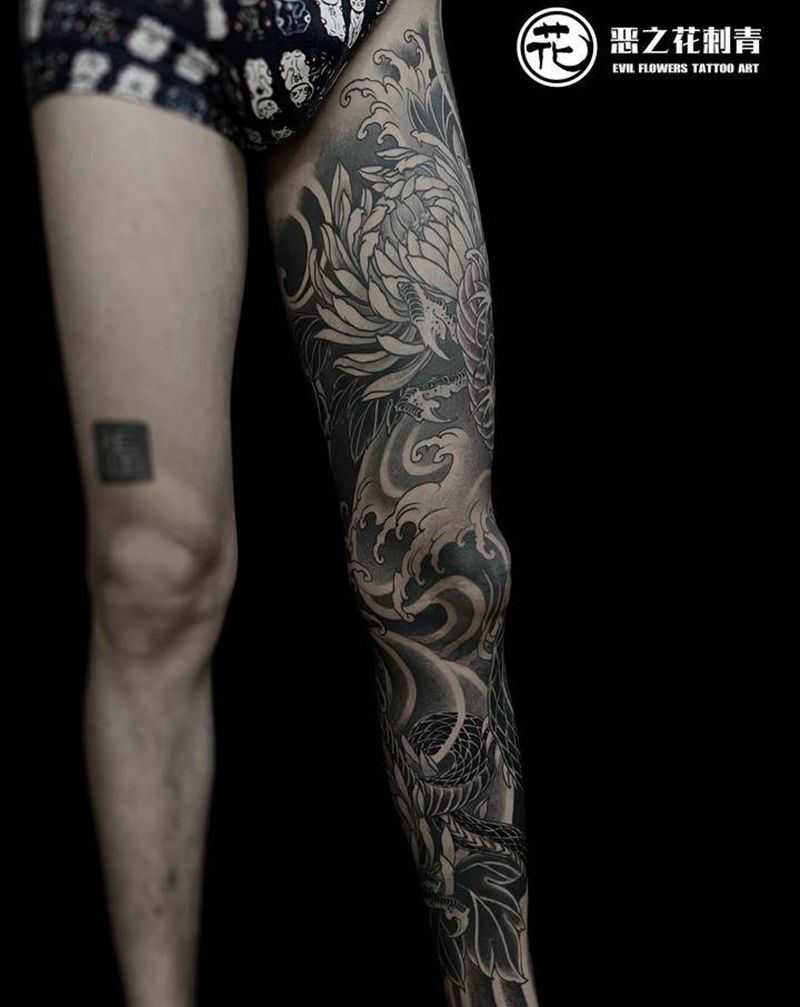 A纹身图片_腿部手臂新传统欧美写实纹身图案