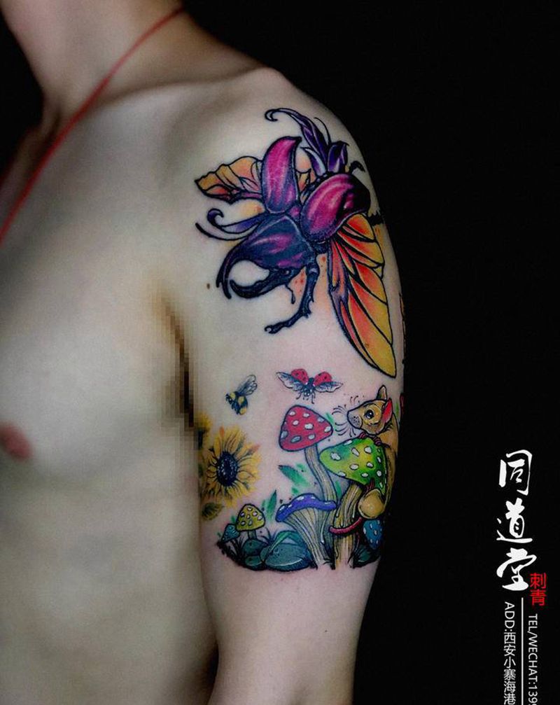 小清新纹身图片_手臂New SchoolOld School纹身图案