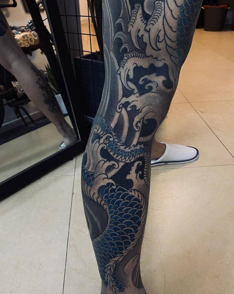 D纹身图片_手臂腿部欧美写实New School纹身图案