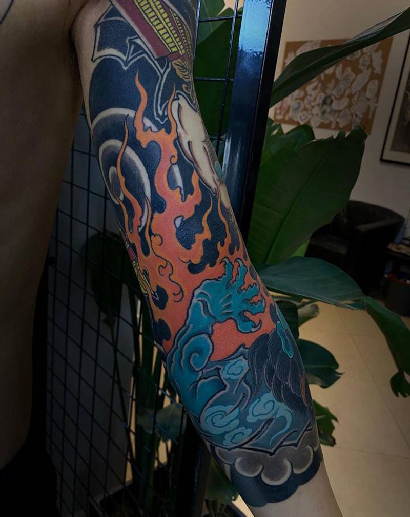 武士纹身图片_手臂新传统老传统纹身图案