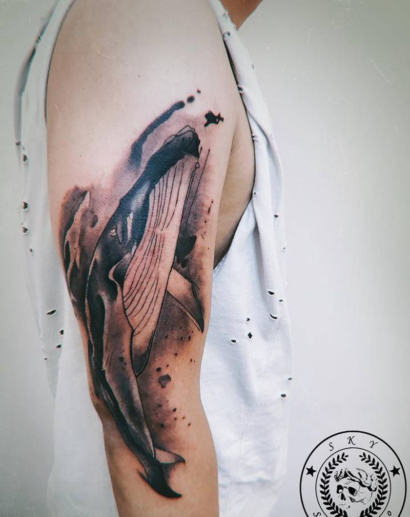 鲲纹身图片_手臂纹身图案