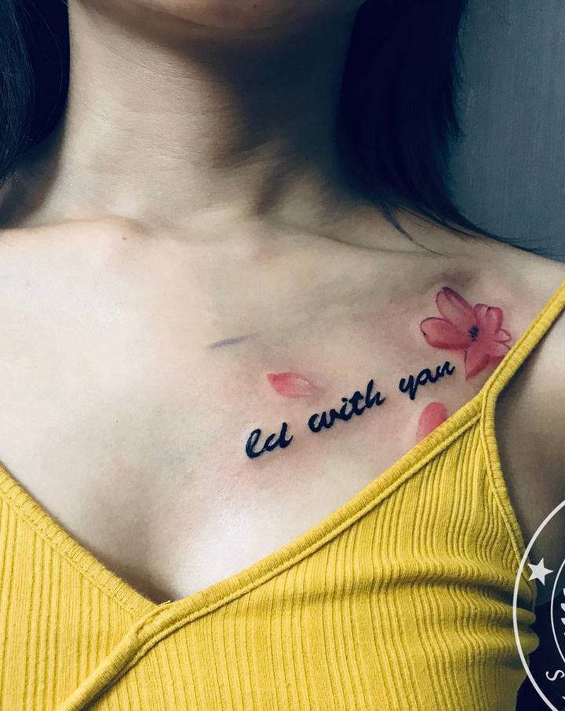 小清新纹身图片_胸部纹身图案