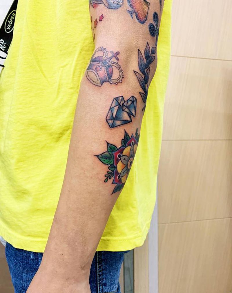 school拼接花臂纹身图片_New SchoolOld School纹身图案