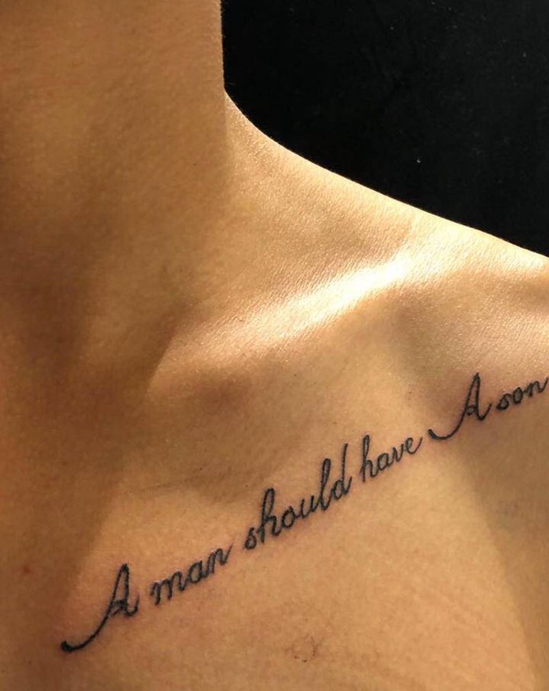 英文字母纹身图片_胸部新传统纹身图案