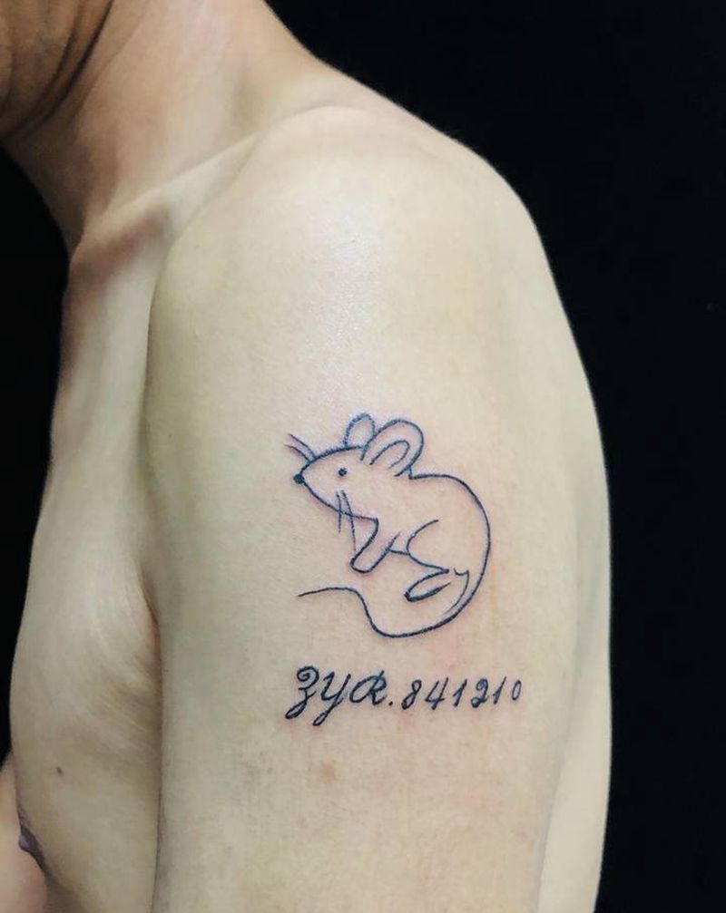 老鼠纹身图片_手臂纹身图案