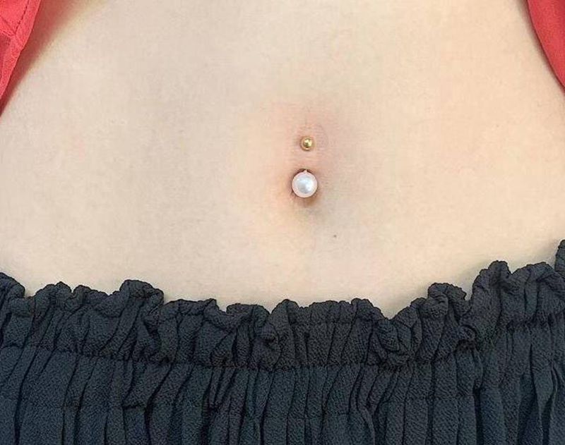 脐钉纹身图片_腰部纹身图案