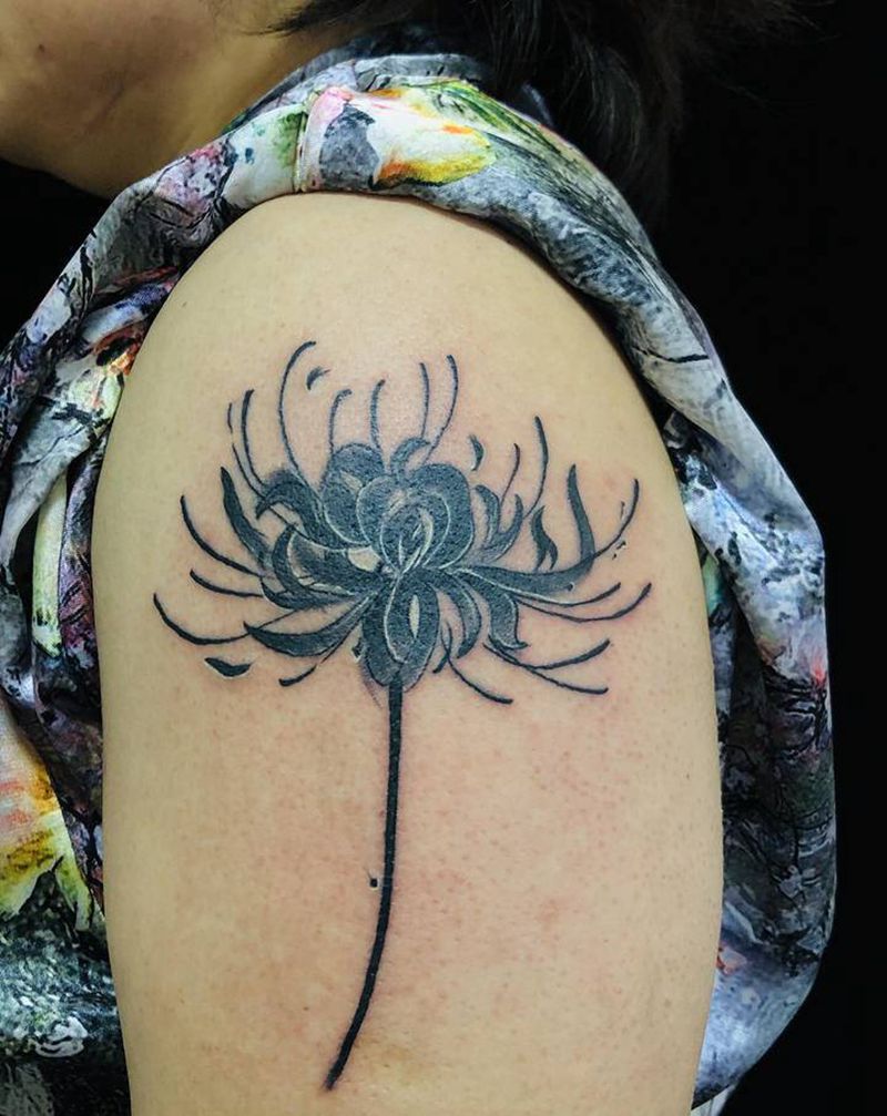 彼岸花纹身图片_手臂纹身图案