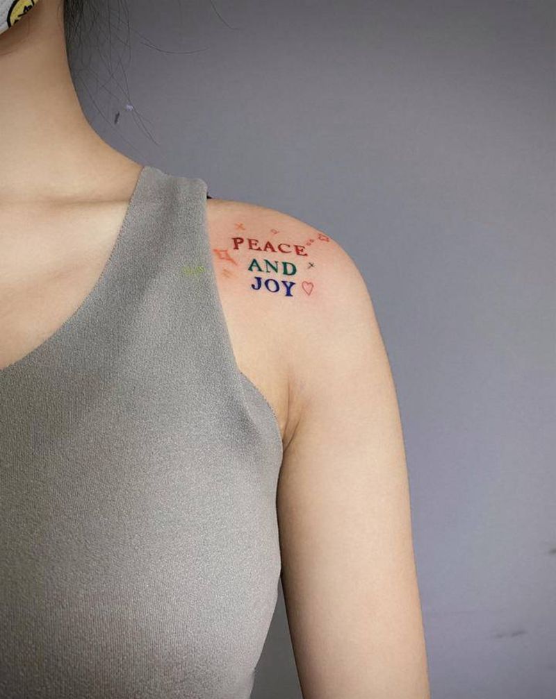 春天的感觉纹身图片_肩部纹身图案