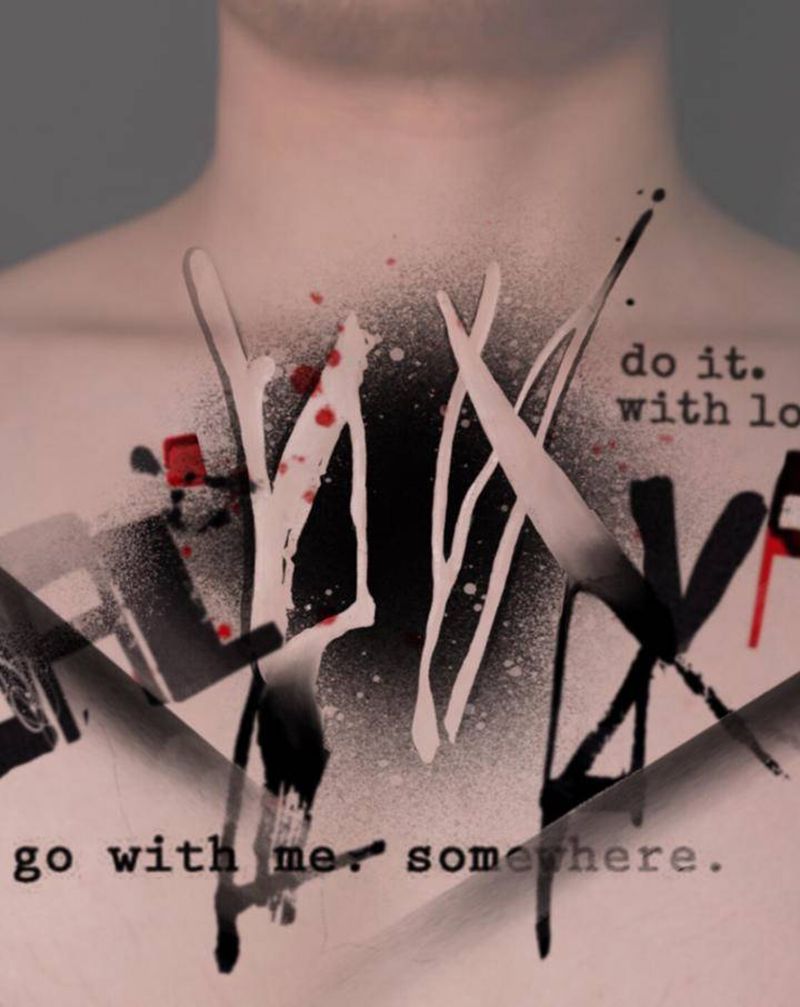 《路》纹身图片_水彩水墨汉字英文暗黑纹身图案