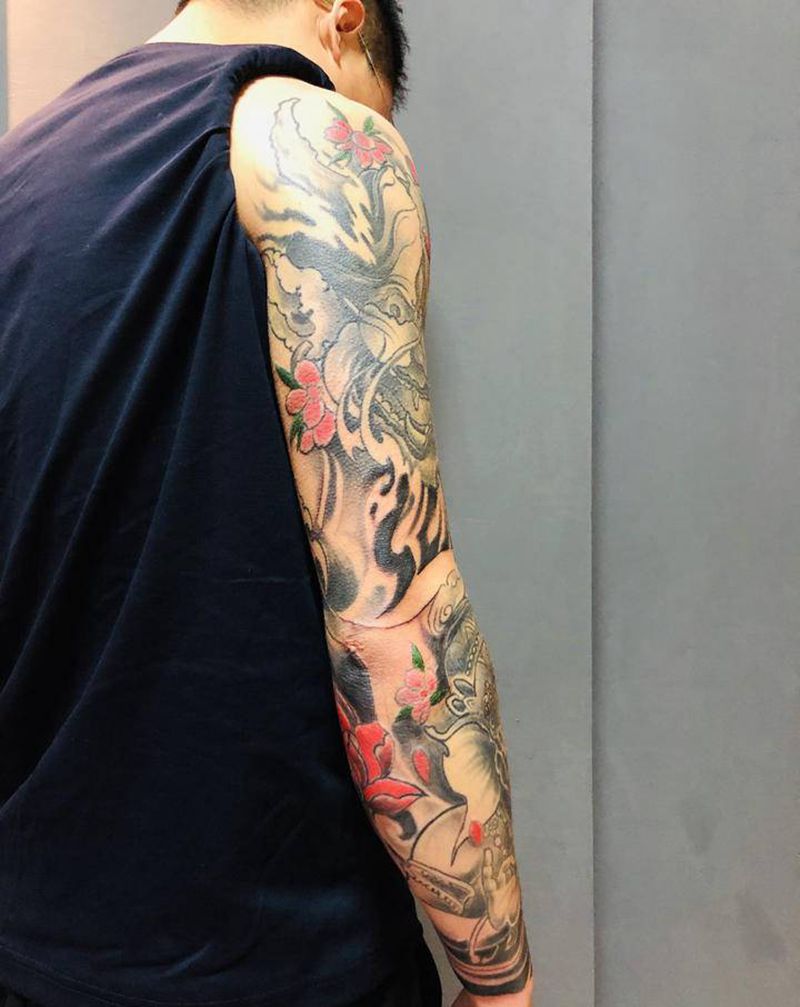 花臂修改纹身图片_手臂纹身图案