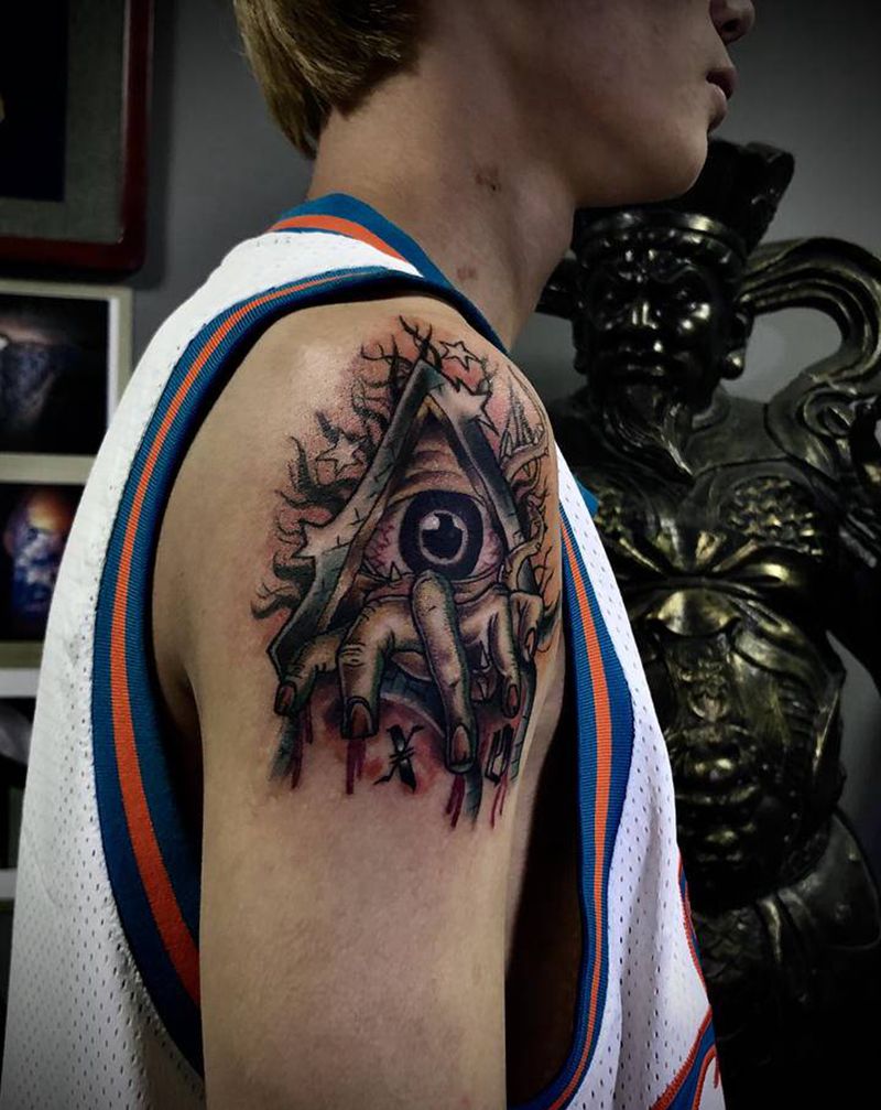 上帝之眼纹身图片_手臂Old SchoolNew School纹身图案