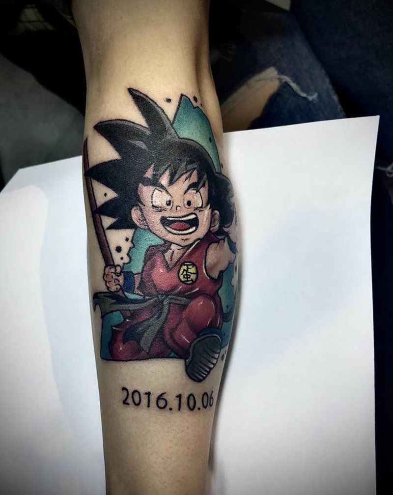七龙珠悟空纹身图片_手臂Old SchoolNew School纹身图案