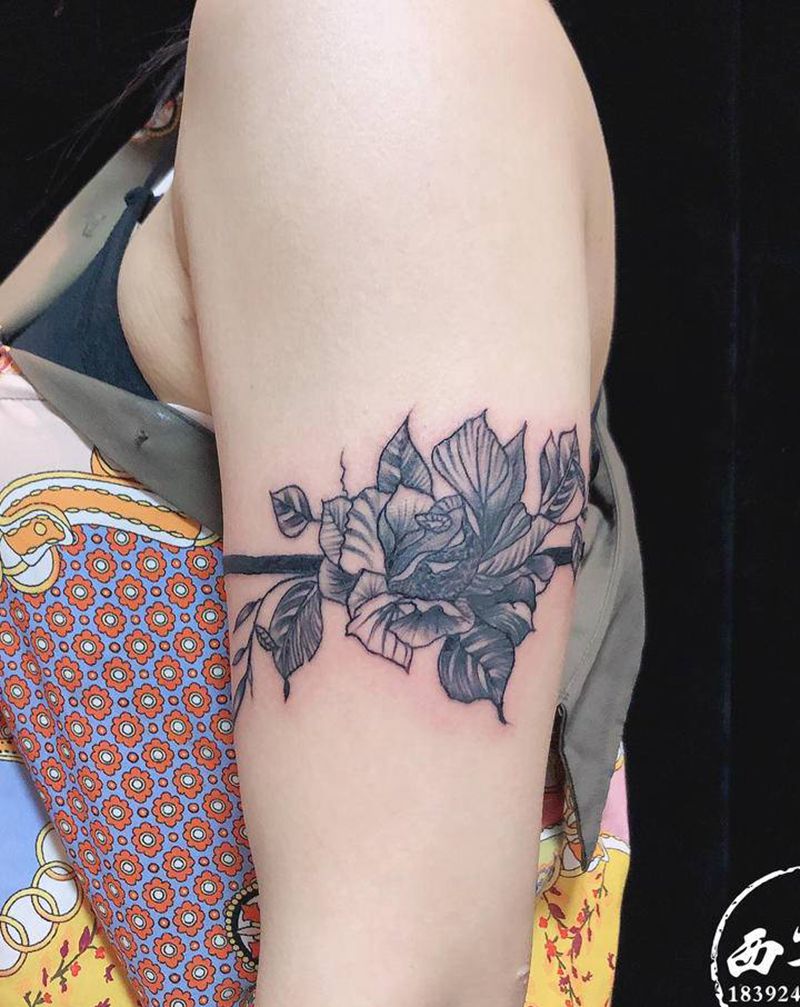 臂环，素花纹身图片_手臂纹身图案