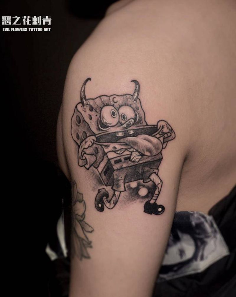 @纹身图片_手臂腿部新传统New School纹身图案