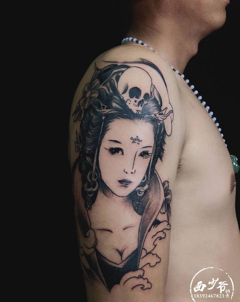 艺妓纹身图片_手臂纹身图案