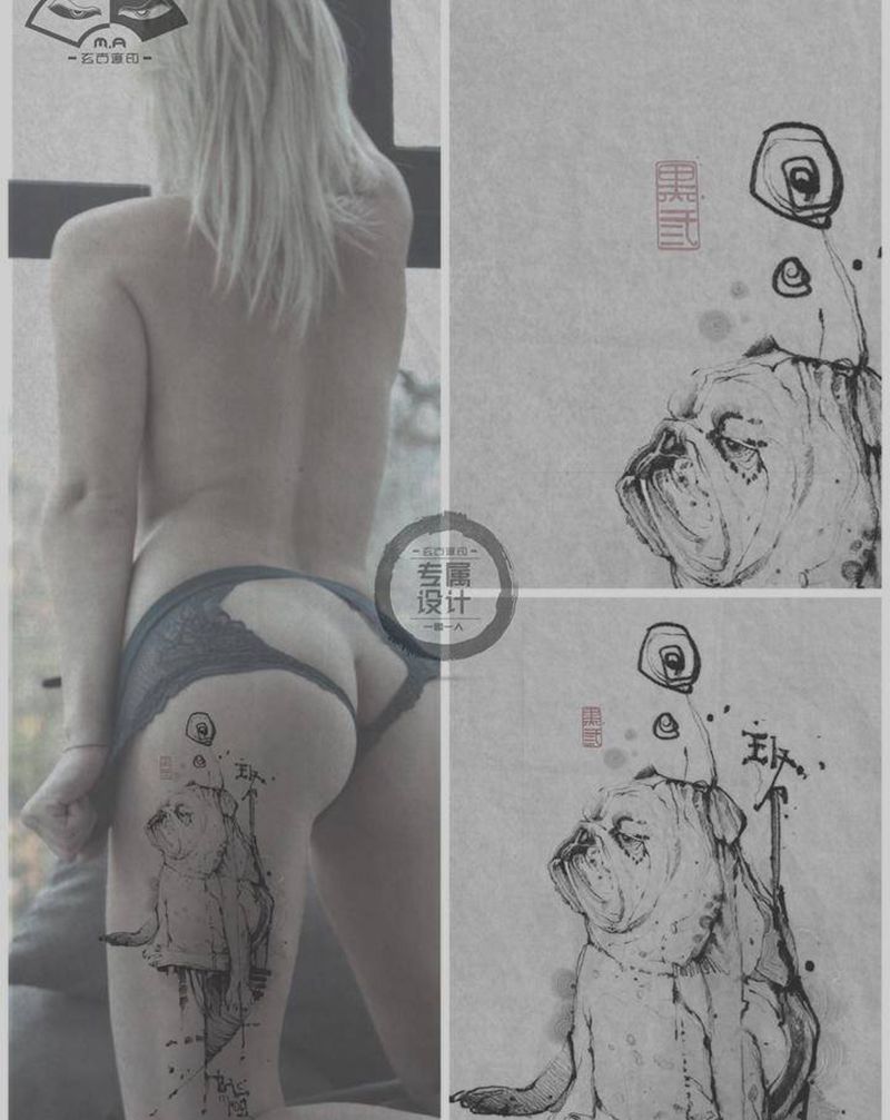 【王爷的天堂没声音】纹身图片_手臂腿部水墨表现主义纹身图案