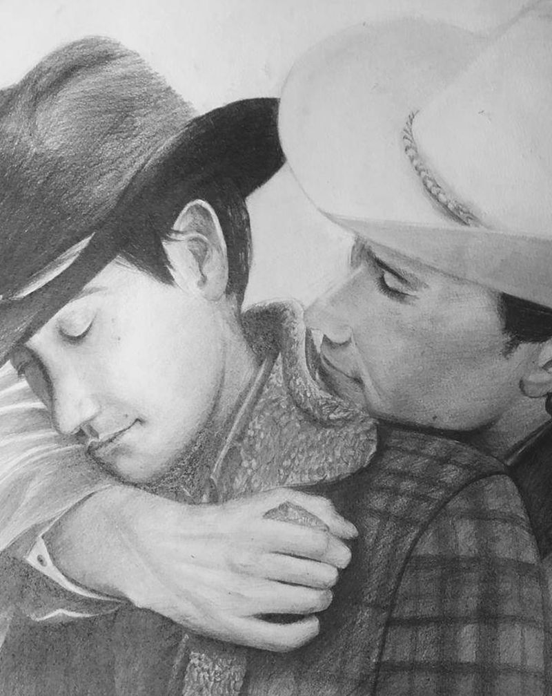 断背山纹身图片_欧美写实肖像纹身图案