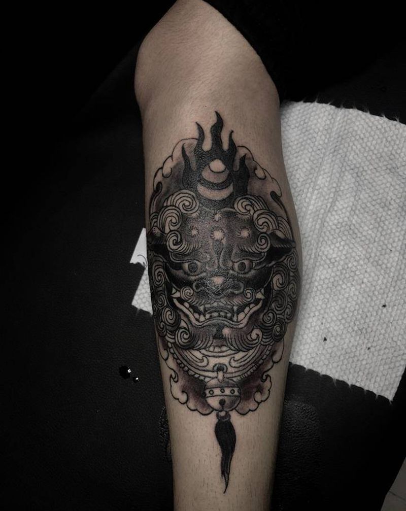 唐狮纹身图片_手臂腿部纹身图案