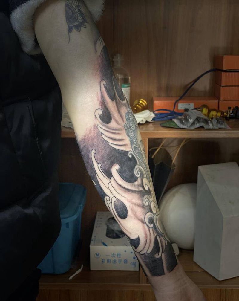 花臂添加纹身图片_手臂腿部纹身图案