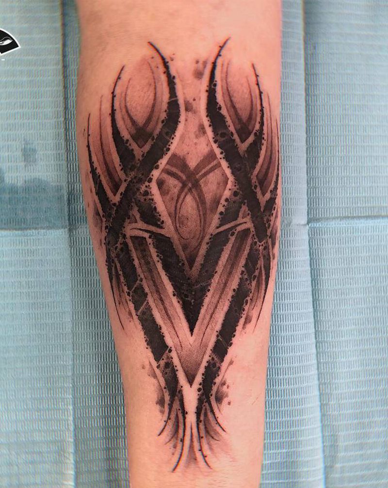 暗黑花体纹身纹身图片_花体字暗黑纹身图案