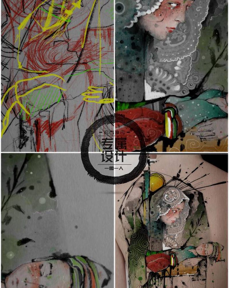 母亲纹身图片_艺术纹身图案