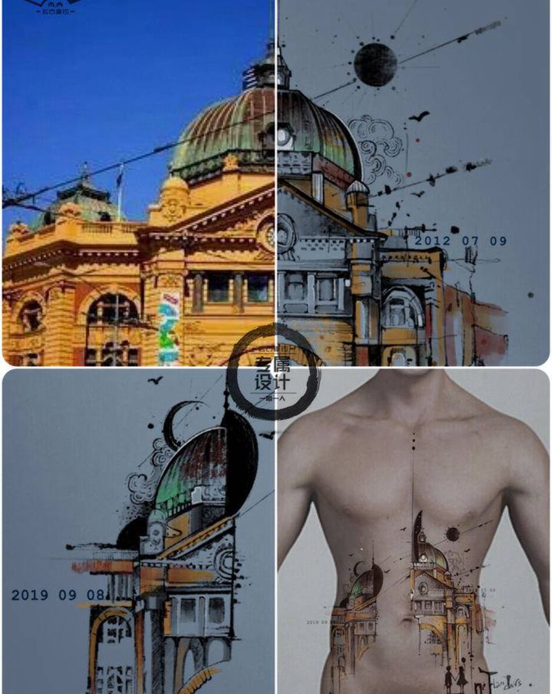 弗林德斯纹身图片_手臂腹部艺术纹身图案