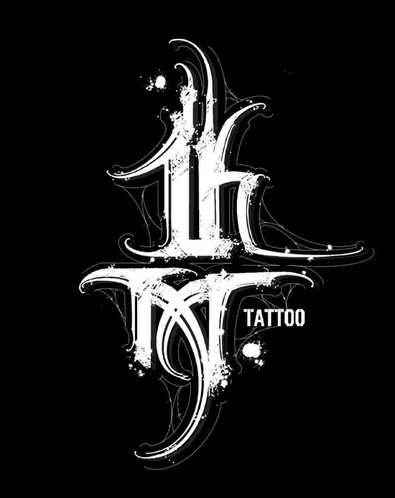 暗黑花体logo设计纹身图片_花体字字体暗黑纹身图案