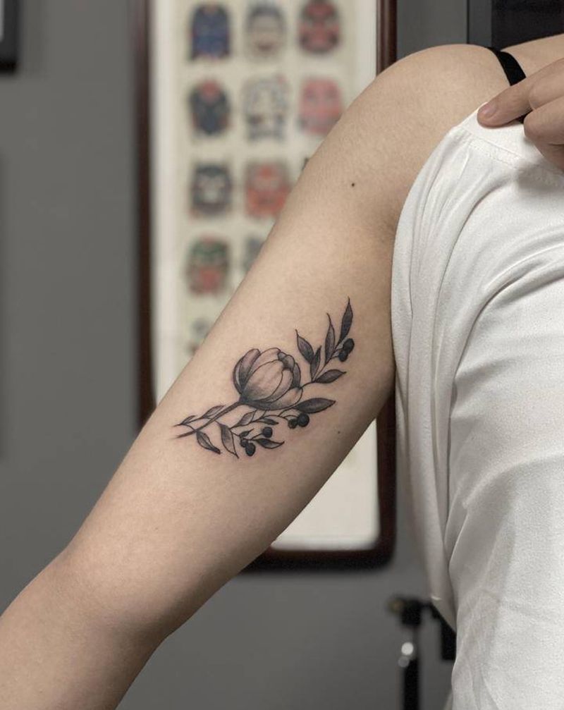 内侧素花纹身图片_手臂腿部素花纹身图案