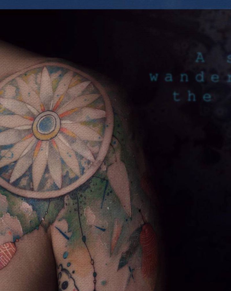 【穿过夜晚找到你】纹身图片_肩部表现主义艺术纹身图案