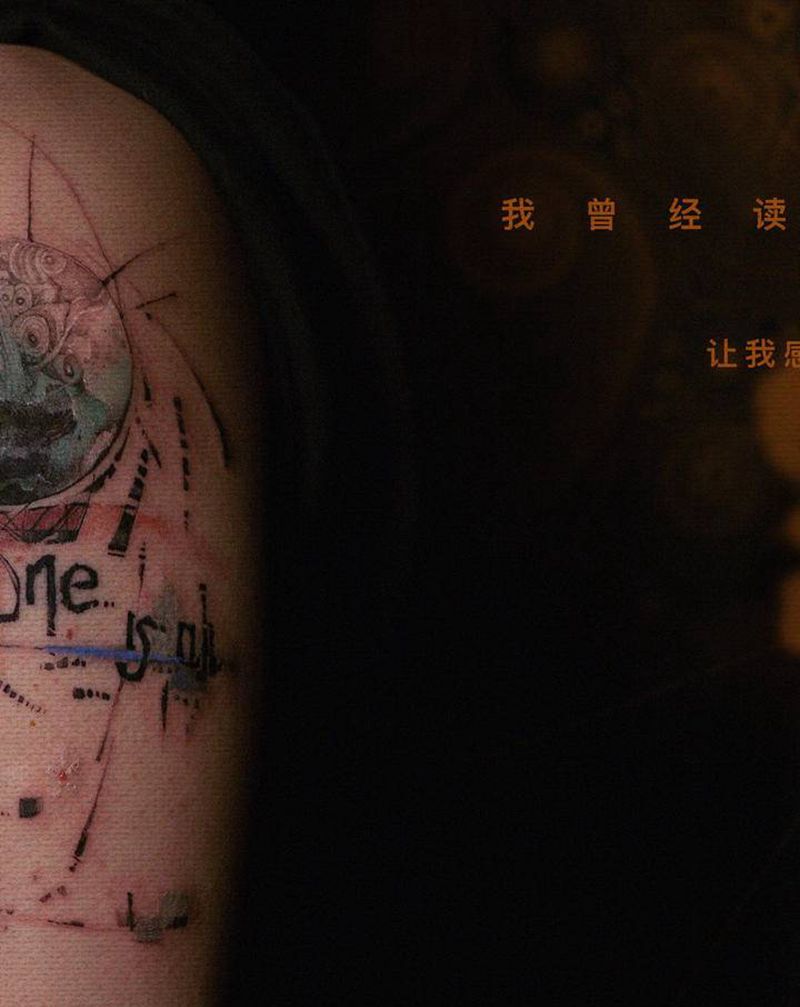 【月亮】纹身图片_手臂表现主义月亮纹身图案