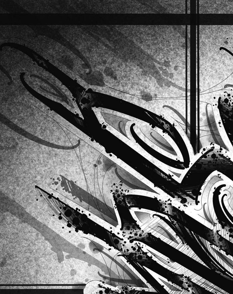 原创暗黑花体字海报作品纹身图片_背部腿部花体字Old School花体字暗黑原创纹身图案