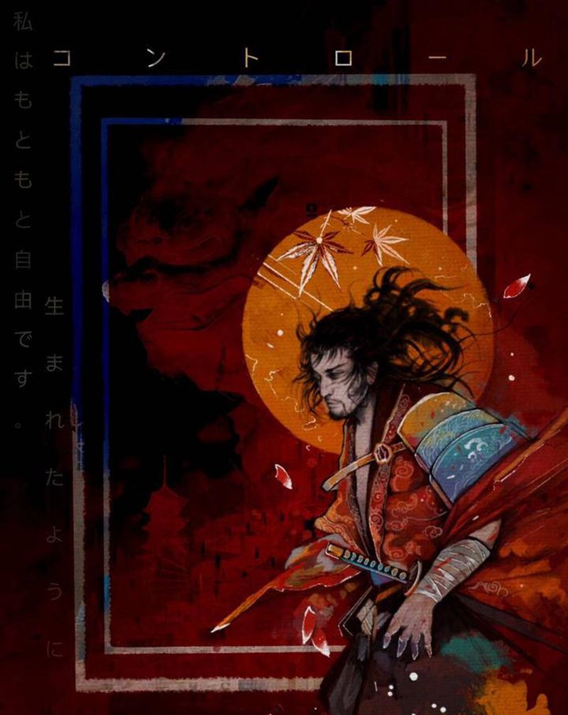 【武士】纹身图片_手臂水墨表现纹身图案