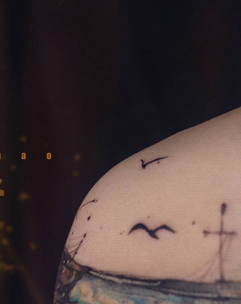 【寻】遮盖设计纹身图片_手臂水墨纹身图案