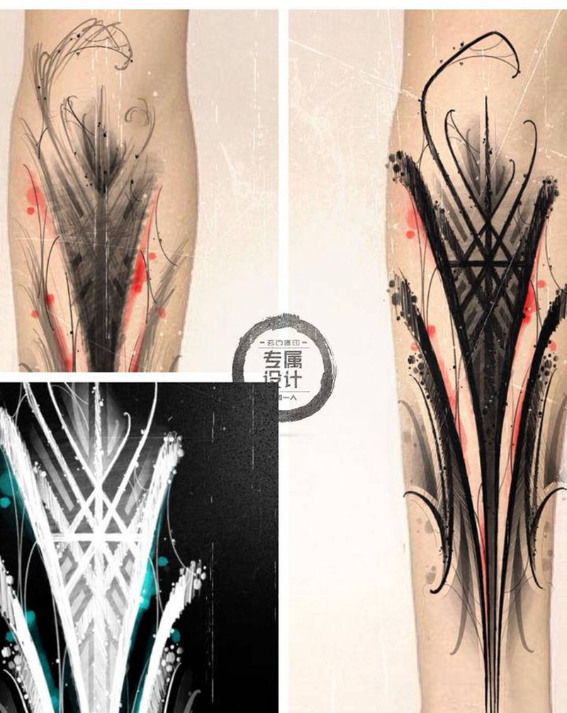 原创暗黑花体字纹身纹身图片_手臂手部花体字Old School暗黑花体字原创花体字纹身图案