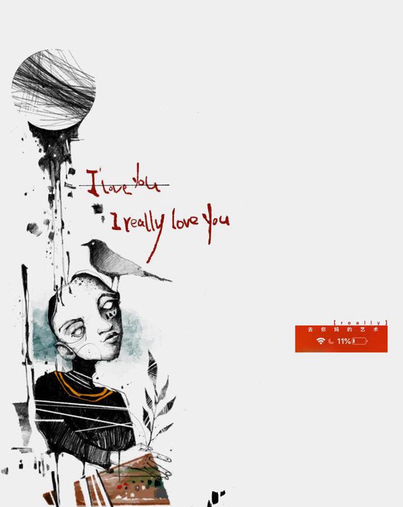 I really love U纹身图片_腿部表现主义纹身图案