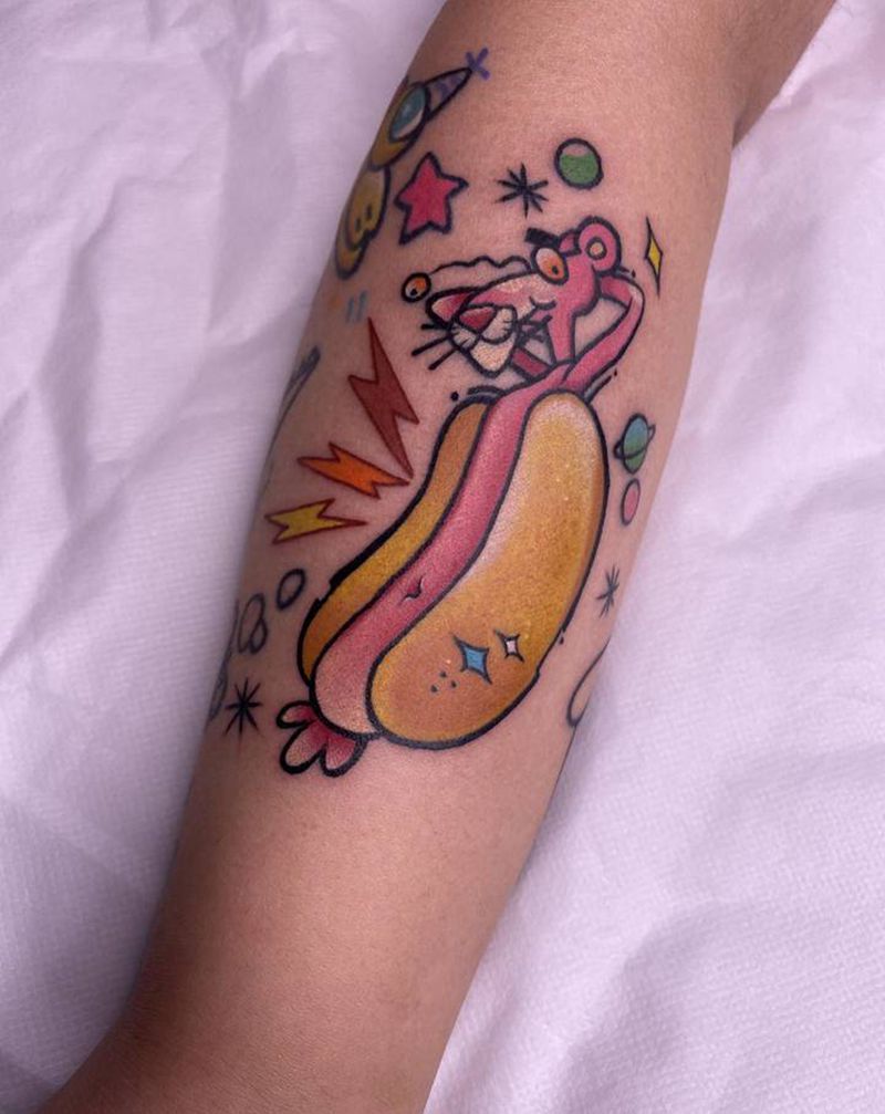 粉红豹纹身图片_手臂New School纹身图案