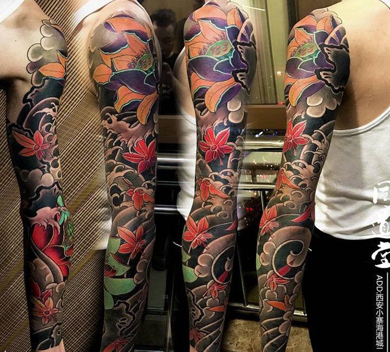 传统花臂纹身图片_手臂手部纹身图案